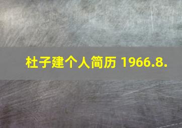 杜子建个人简历 1966.8.